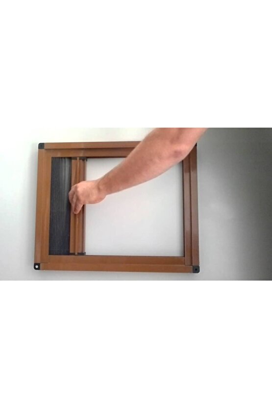 Pileli Kapı Sineklik Plise Sineklik Açık Kahve