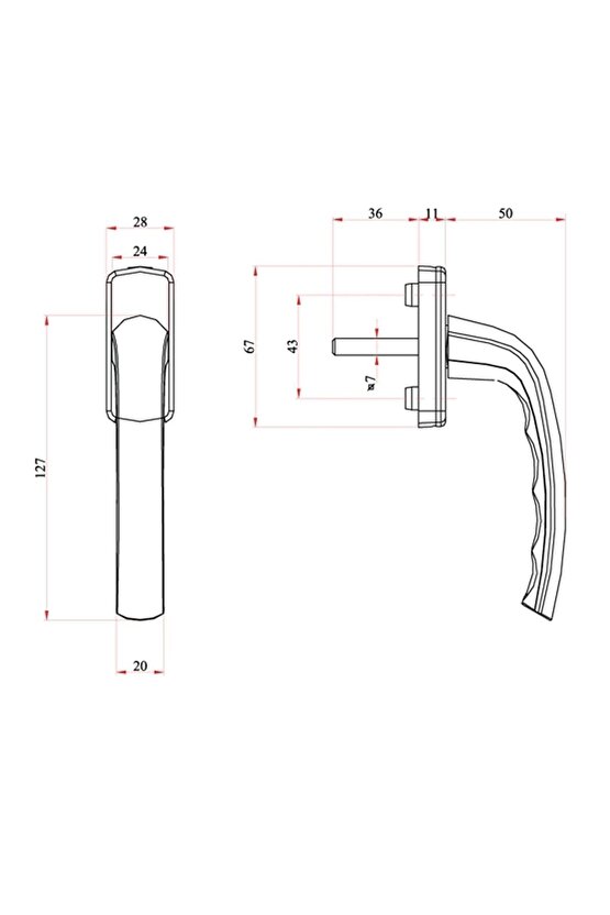 Pvc Pimapen Yüksek Kalite Alüminyum Pencere Kolu Beyaz (KIRILMAZ - TÜM TİPLER IÇİN)