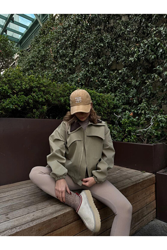 BSMA Çift Yakalı Ceket Mont - Yeşil