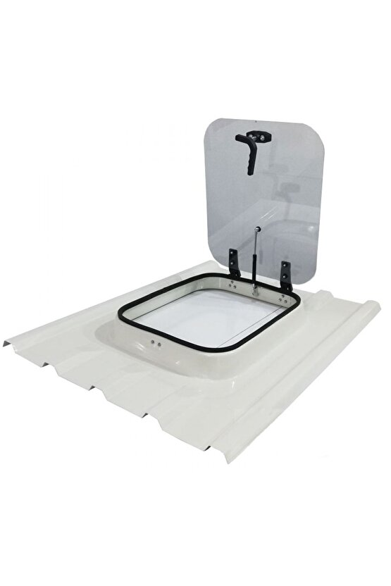 Trapez Sac Camlı Amortisörlü Çatı Çıkış Kapağı