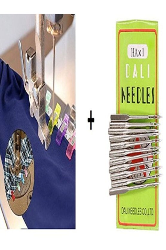 Dikiş Nakış Plastik Klips Tutucu Mandal (renkli 10 Adet)- Dali Ev Tipi Makine Iğnesi 1490 10 Adet