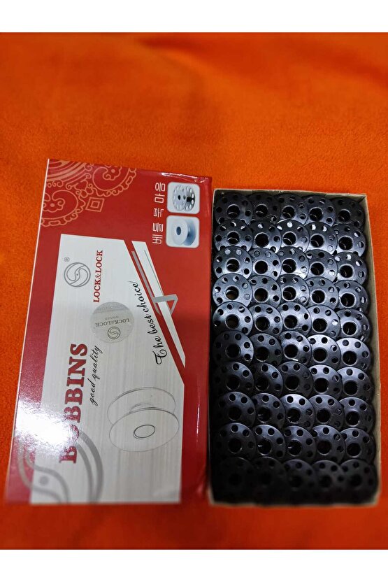 Sanayi Tipi Düz Dikiş Makinası Metal Delikli Siyah Masura (10 Adet)