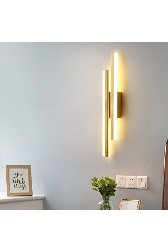 2 ADET Elektrikle Çalışır, 12 Watt , 3000 Kelvin Gün Işığı Led Aplik, İç Merkan Led Duvar Armatürü