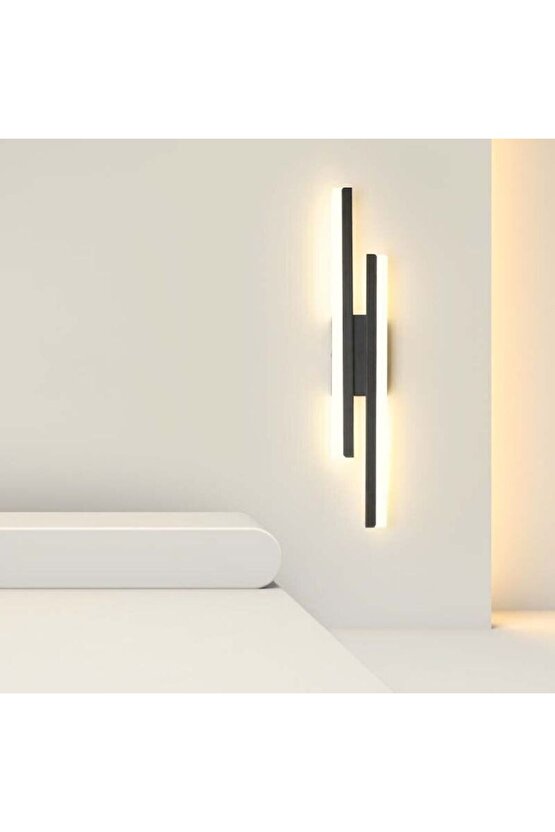 2 Adet Elektrikle Çalışır, 12 Watt , 3000 Kelvin Gün Işığı Led Aplik, İç Merkan Led Duvar Armatürü