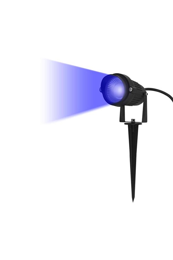 Elektrikle Çalışır, 7 Watt Mavi Işık Ledli Çok Kaliteli Çim, Çiçek, Ağaç, Peyzaj Aydınlatma Armatürü
