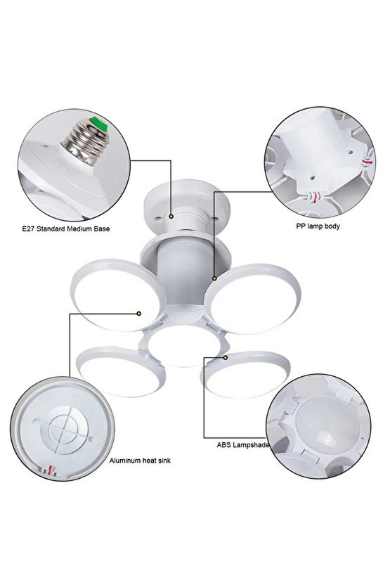 1 Adet 30 Watt Katlanır, 3000K, Gün Işığı Led Ampul, Modern Tasarım Dekoratif E27 Duy Led Ampul