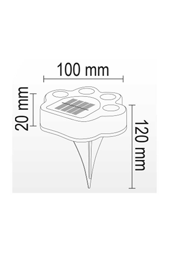 4 Adet Güneş Enerjili, 5 Watt 6500 Kelvin Beyaz Işık Solar Çim, Duvar, Merdiven İçin Pati Aplik