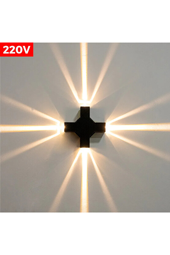 Elektrikle Çalışır, 4 Watt, Modern Tasarım İç ve Dış Mekan Duvar Apliği, 3200 Kelvin, 220V Led Aplik