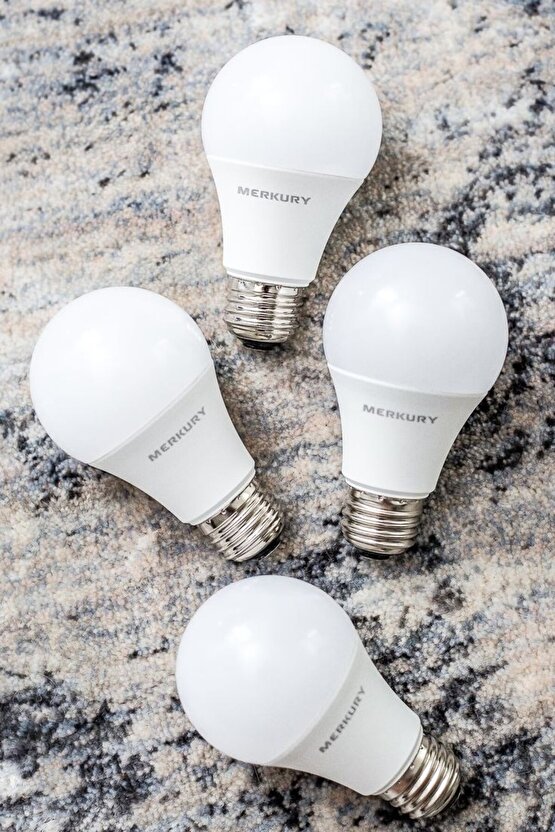 4 Adet Elektrik Kesilince De Çalışan 9 Watt Beyaz Işık Led Ampul Kendini Şarj Eden Led Ampul