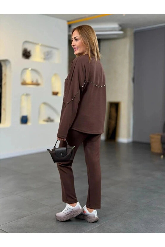 MDB Kadın Inci Detay odal Kumaş Ikili Takım