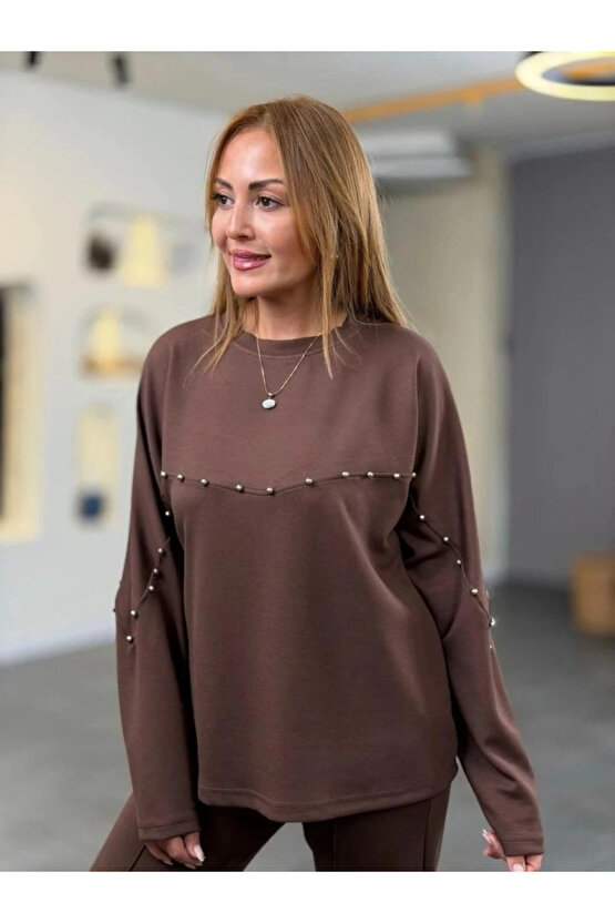 MDB Kadın Inci Detay odal Kumaş Ikili Takım