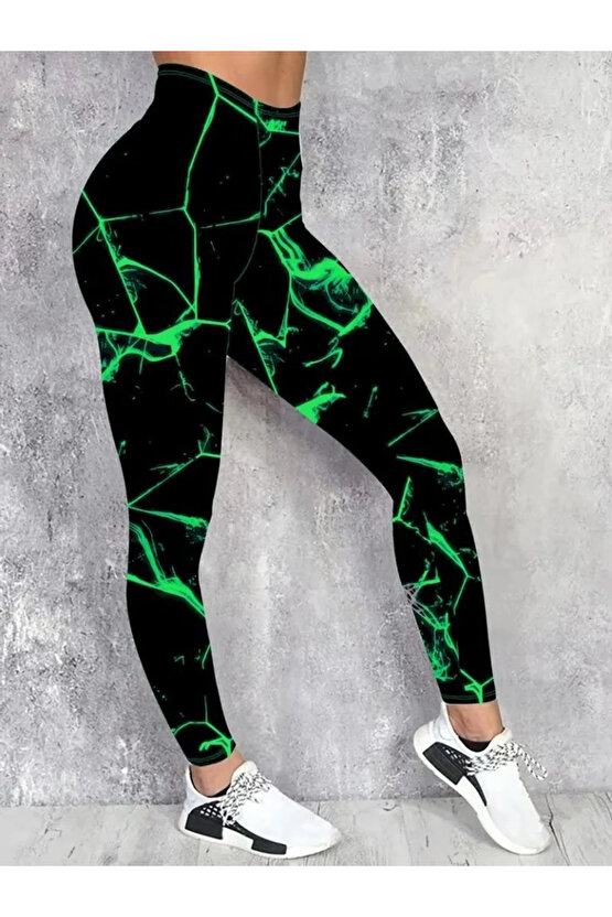 MDB Kadın Yüksek Bel Renk Detaylı Dalgıç Tayt