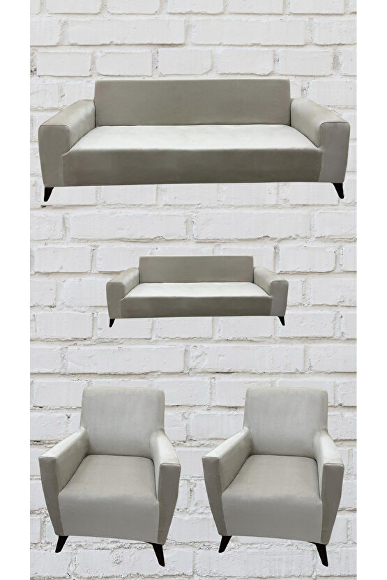 3+2+1+1 İtalyan Süet Koltuk Örtüsü (BEJ RENK)