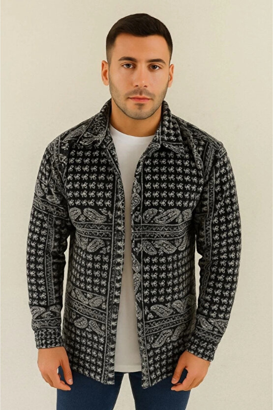 Erkek Polar Fermuarlı Sweatshirt – Kapüşonsuz, Cepli, Yumuşak Dokulu, Oversize Rahat Kalıp, Kışlık S