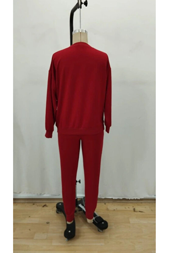 Kadın Uzun Kollu V Yakalı Viskon Iki Iplik Bluz Ve Pantolon Ikili Takım