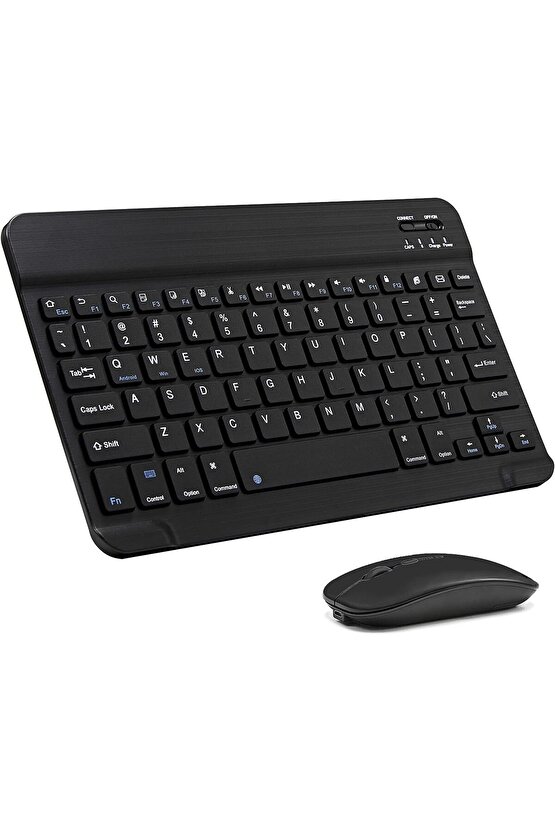 Apple iPad A16 11 Tablet Için Uyumlu Slim Şarjlı Bluetooth Klavye Ve Mouse Seti