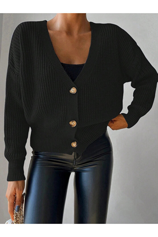 Düğme Detay Triko Bluz