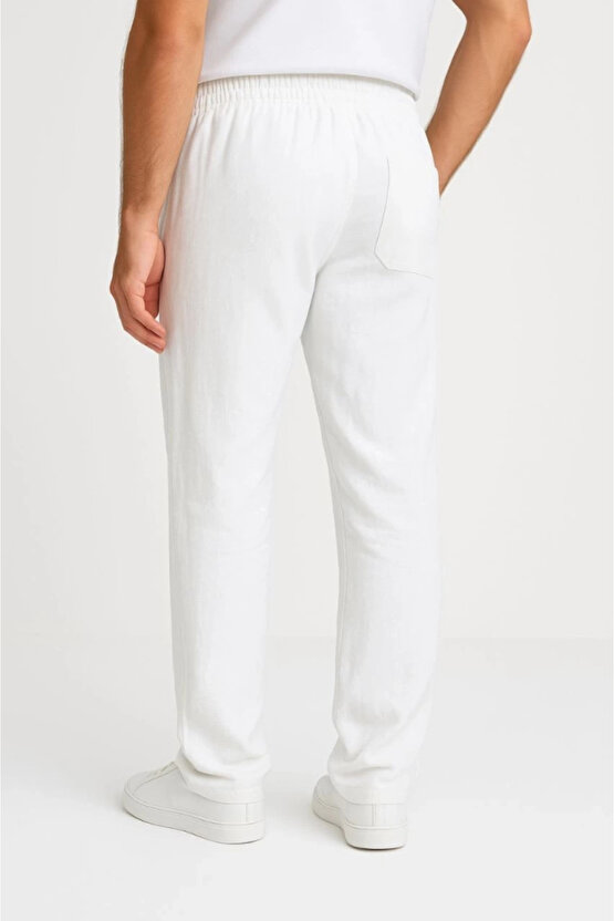 MDB Erkek Keten Pantolon – Cepli, Beli astikli Ve Bağcıklı, Nefes Alan Rahat Kalıp, Yazlık Ve Baharl