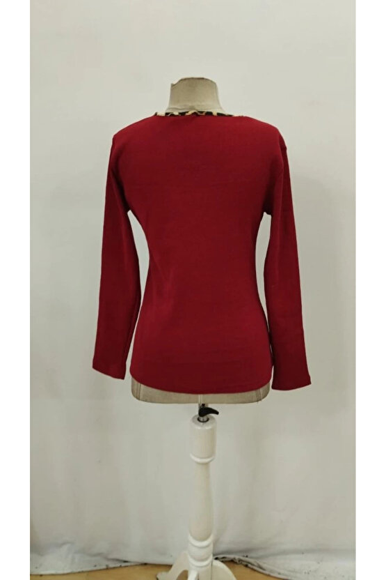 Kadın Uzun Kollu V Yakalı Kaşkorse Bluz