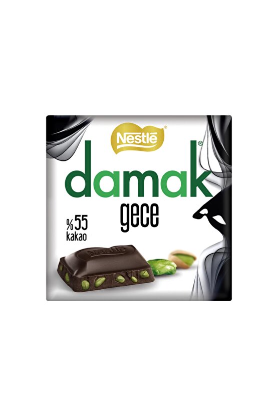 Damak Gece Antep Fıstıklı Bitter Çikolata 60 Gr 6lı Paket