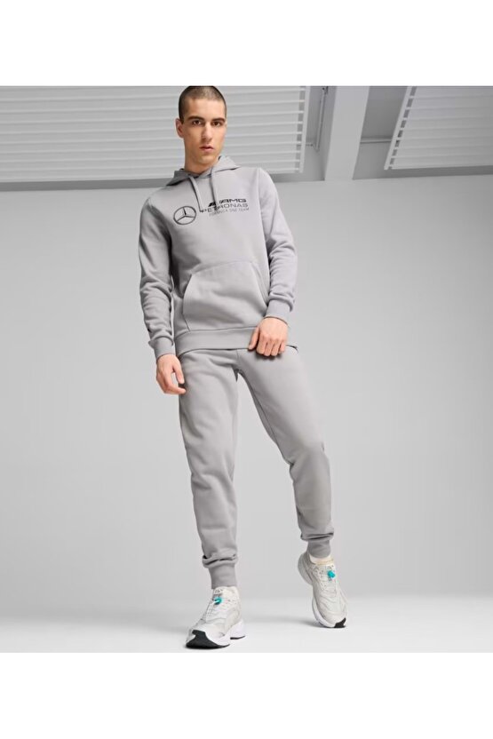 627345 Mercedes MAPF1 ESS Hoodie Erkek Kapüşonlu Sweatshirt GRİ