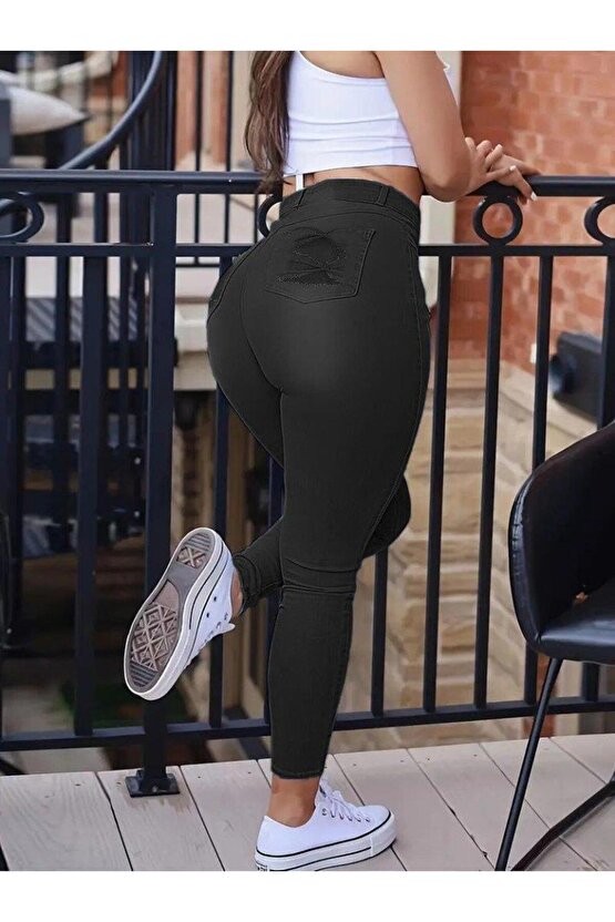 Kadın Yüksek Bel Dar Kesim Kot Pantolon