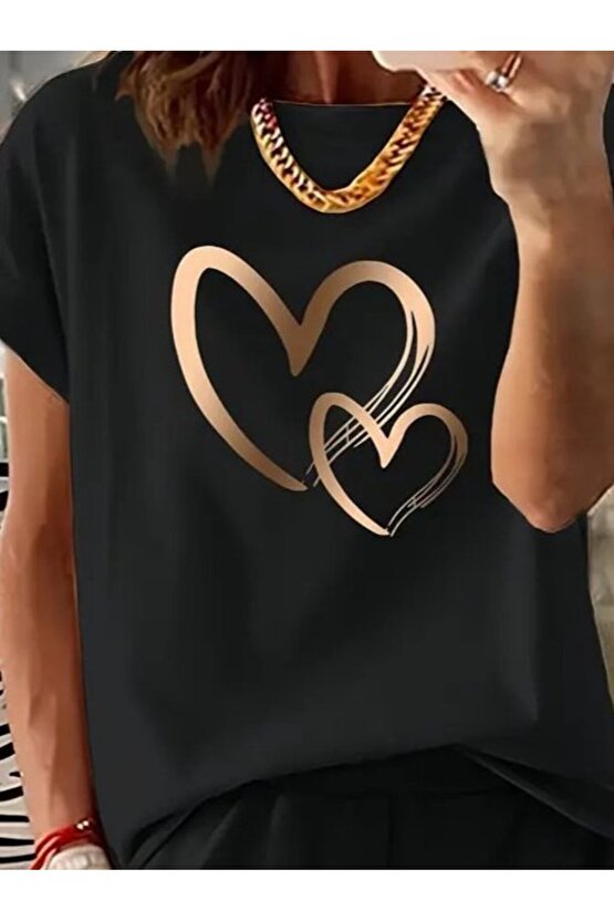 Edolika Kadın Kısa Kollu Bisiklet Yaka Viskon Iki Iplik Bluz Ve Short Ikili Takım