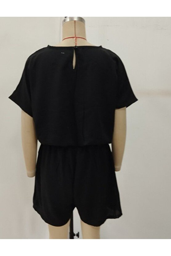 Dua Giyim Kadın Kısa Kollu Yuvarlak Yakalı Ithal Keten Bluz Ve Short Ikili Takım