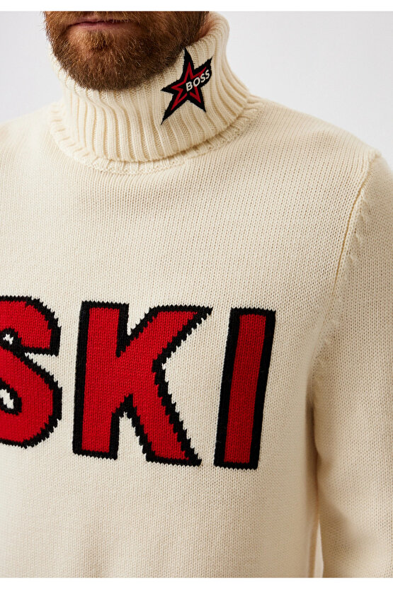 SKI Erkek Beyaz Kazak