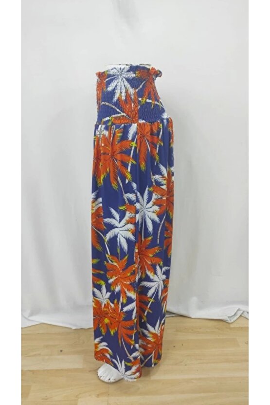 Kadın Yüksek Bel Lastikli Desenli Süprem Pantolon