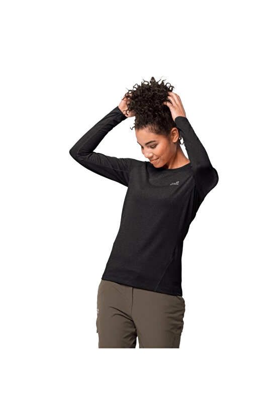Sky Flex Longsleeve Kadın Siyah Tişört
