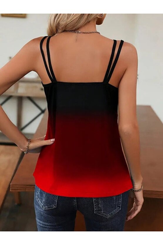 Kadın Askılı Yuvarlak Yaka Süprem Bluz