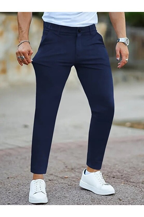 Erkek Cepli Slimfit Atlas Pantolon