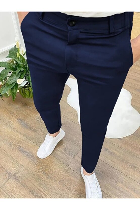 Erkek Cepli Slimfit Atlas Pantolon