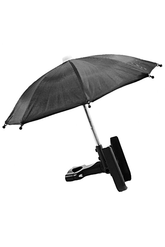 Siyah Gidon Bağlantılı Şemsiyeli Ayarlı Telefon Tutucu Aliminyum A+++ Kalite