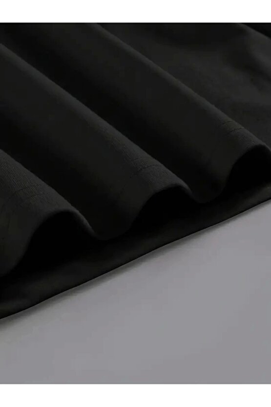 201 Penye Compack Baskılı Oversize Kahve Desenli Kadın Kısa Kol Yazlık T-shirt - Siyah