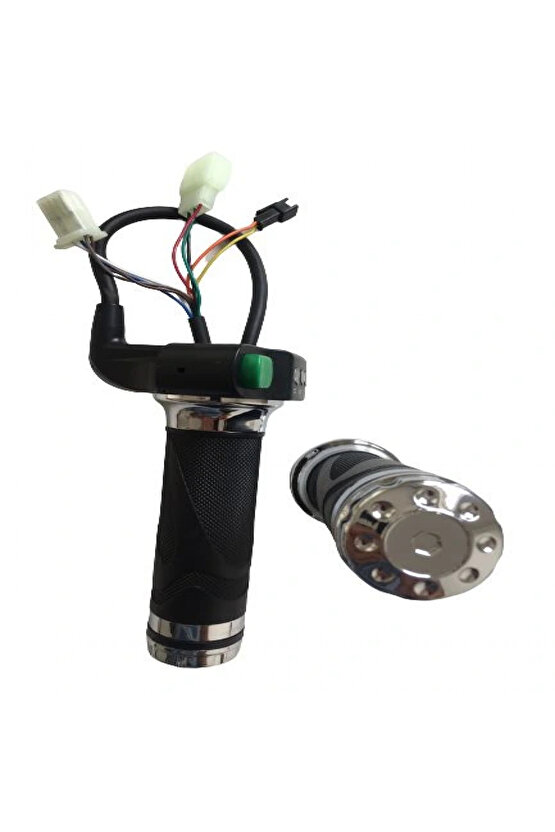 E-bike Vitesli Gaz Kolu 232 Yeşil Düğme 3 Işık