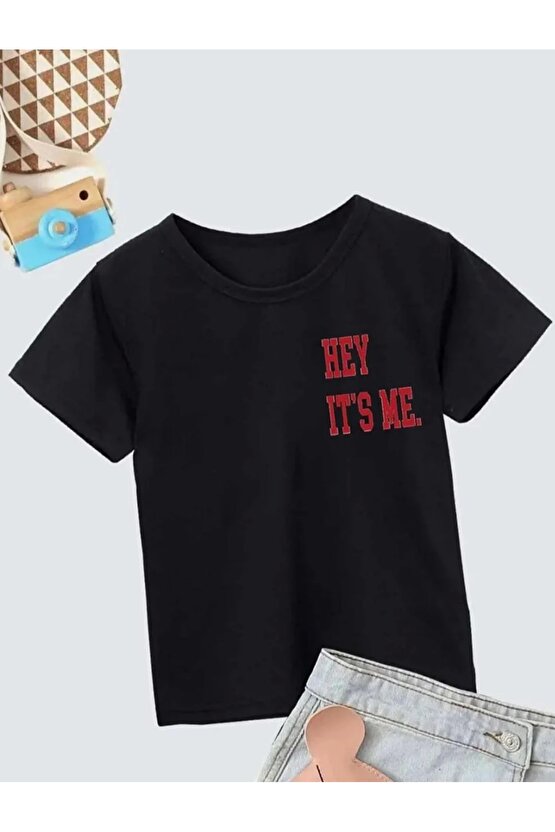 Çocuk Unisex Baskılı T-Shirt - Siyah