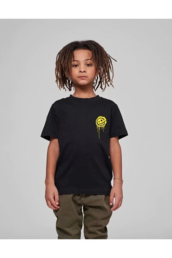 Çocuk Unisex Baskılı T-Shirt - Siyah