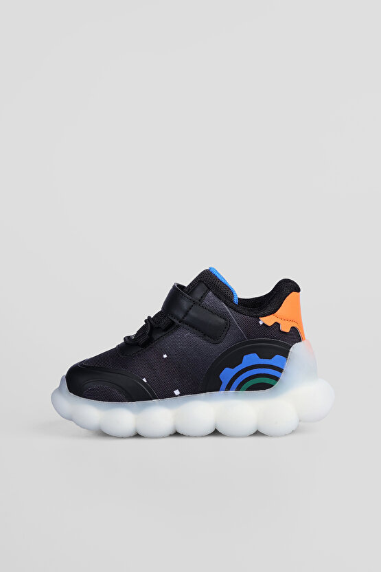 Port Işıklı Erkek Bebek Siyah Spor Ayakkabı