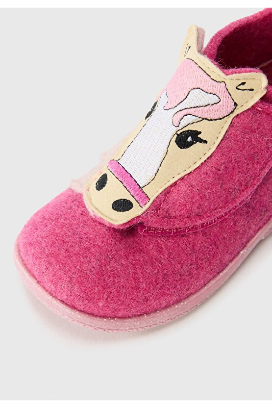 Happy Octi Pembe Çocuk Keçe Panduf