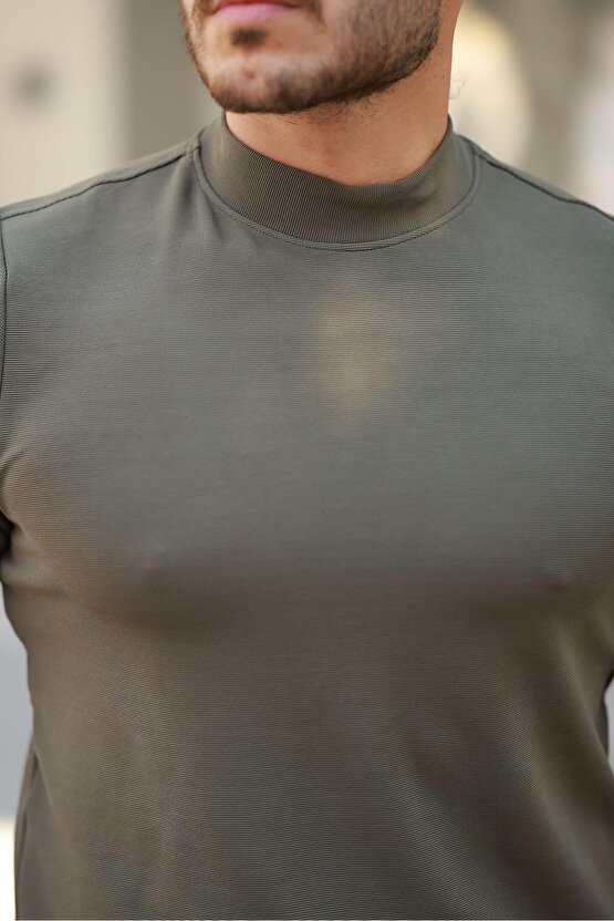 idimilla Erkek Ince çizgi Dokulu Kısa Kollu Tişört