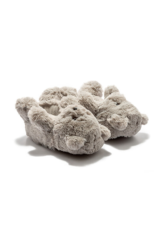 Teddy Kadın,Garson Boy Hayvanlı Panduf Gri 3641