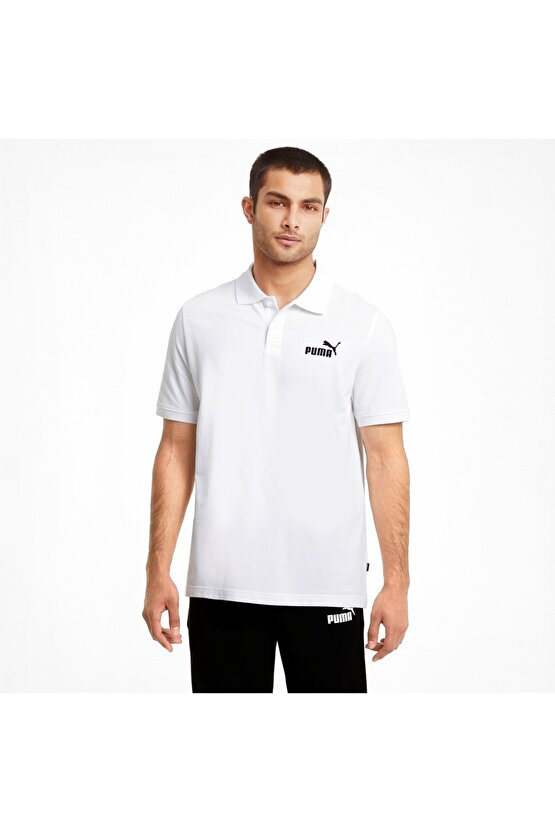 Essential Pique Polo Erkek Beyaz Günlük Stil Polo T-Shirt 58667402