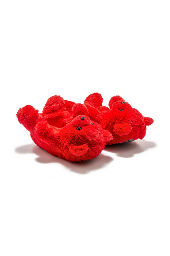 Teddy Kadın Hayvanlı Panduf Kırmızı 3641