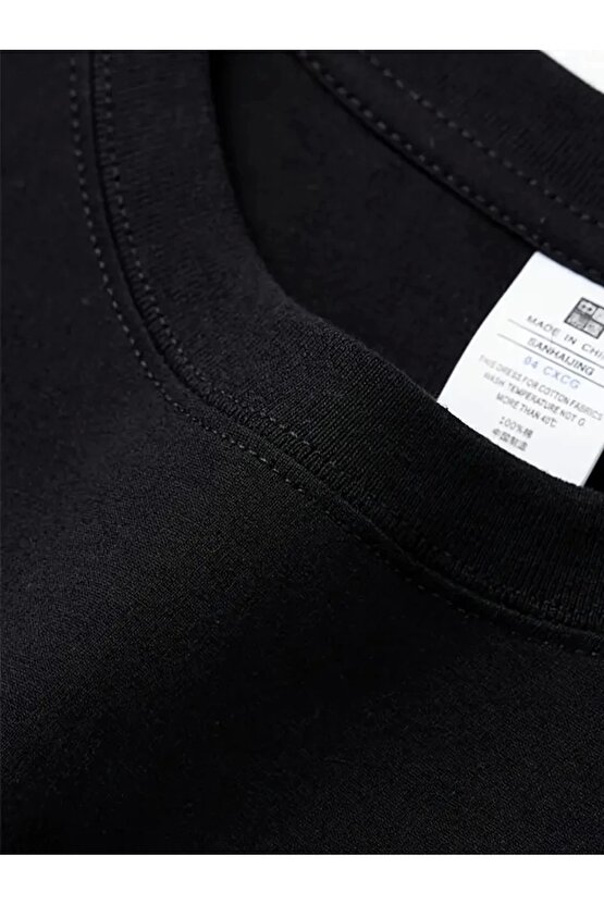 Rahat Bisiklet Yaka Tişört, Yaratıcı Karikatür Baskı - Yumuşak Polyester, Her Mevsim Giyilebilir- Si