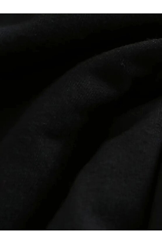 201 Penye Compack Baskılı Oversize Kısa Kol Bisiklet Yaka T-shirt - Siyah