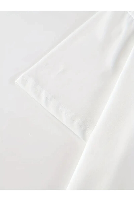 201 Penye CompackNew York Baskılı Oversize Kısa Kol Bisiklet Yaka T-shirt - Beyaz