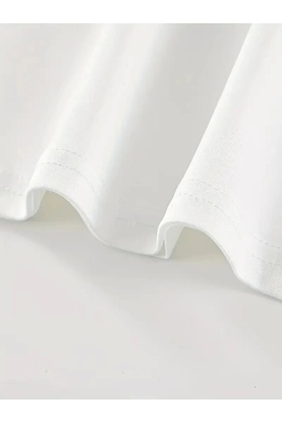 201 Penye CompackNew York Baskılı Oversize Kısa Kol Bisiklet Yaka T-shirt - Beyaz