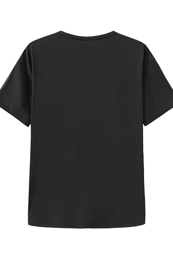 Canlı Harf Baskılı Büyük Boy Oversize Kısa Kollu Tişört